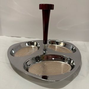 Vintage MCM Gourmates GLO-HILL RED BAKELITE
3 Section Serving Tray